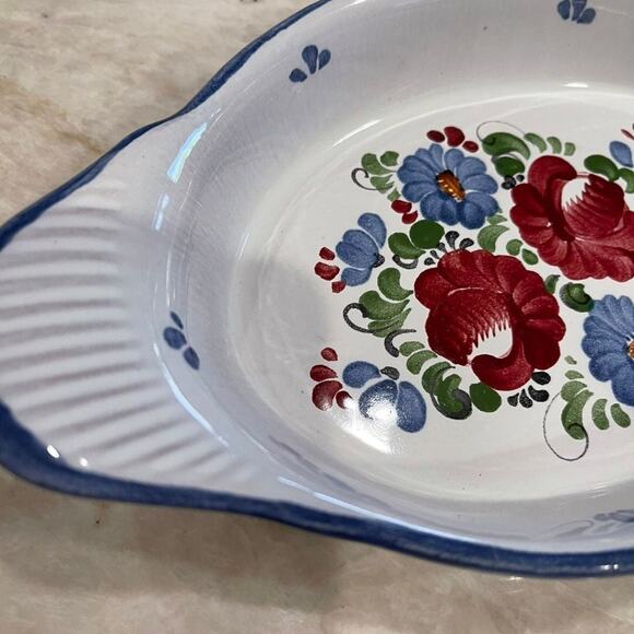Graf Keramik floral handpainted pottery gratin dish Austria - Picture 7 of 12